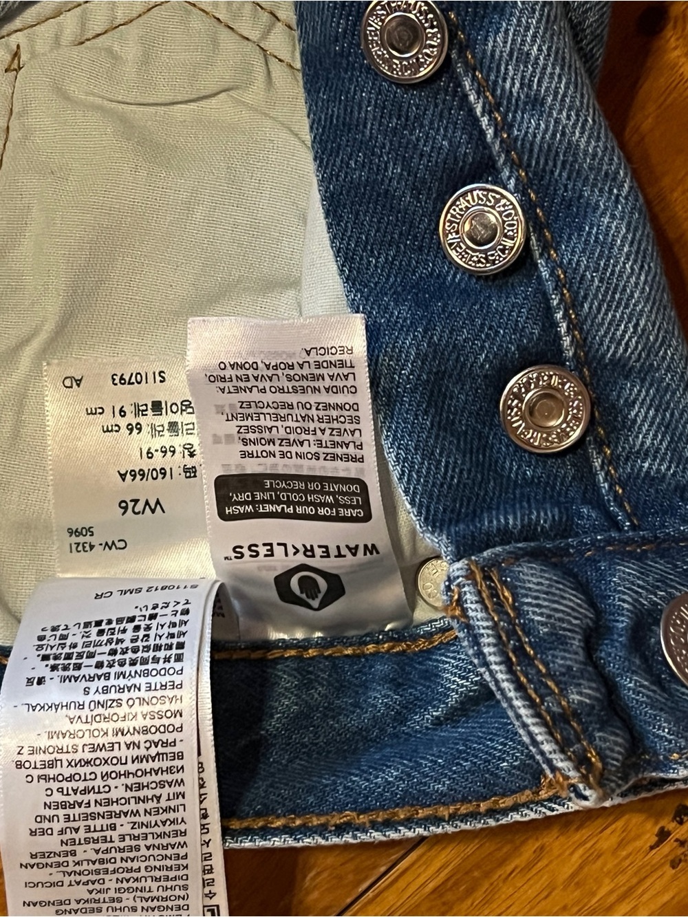 Levi's Blue Distressed High-Rise Jean Shorts - Picture 5 of 5